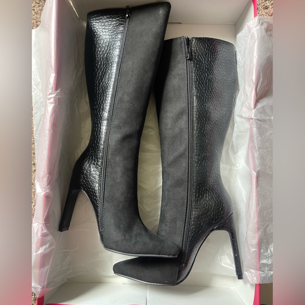 Black Tall Stiletto Boots